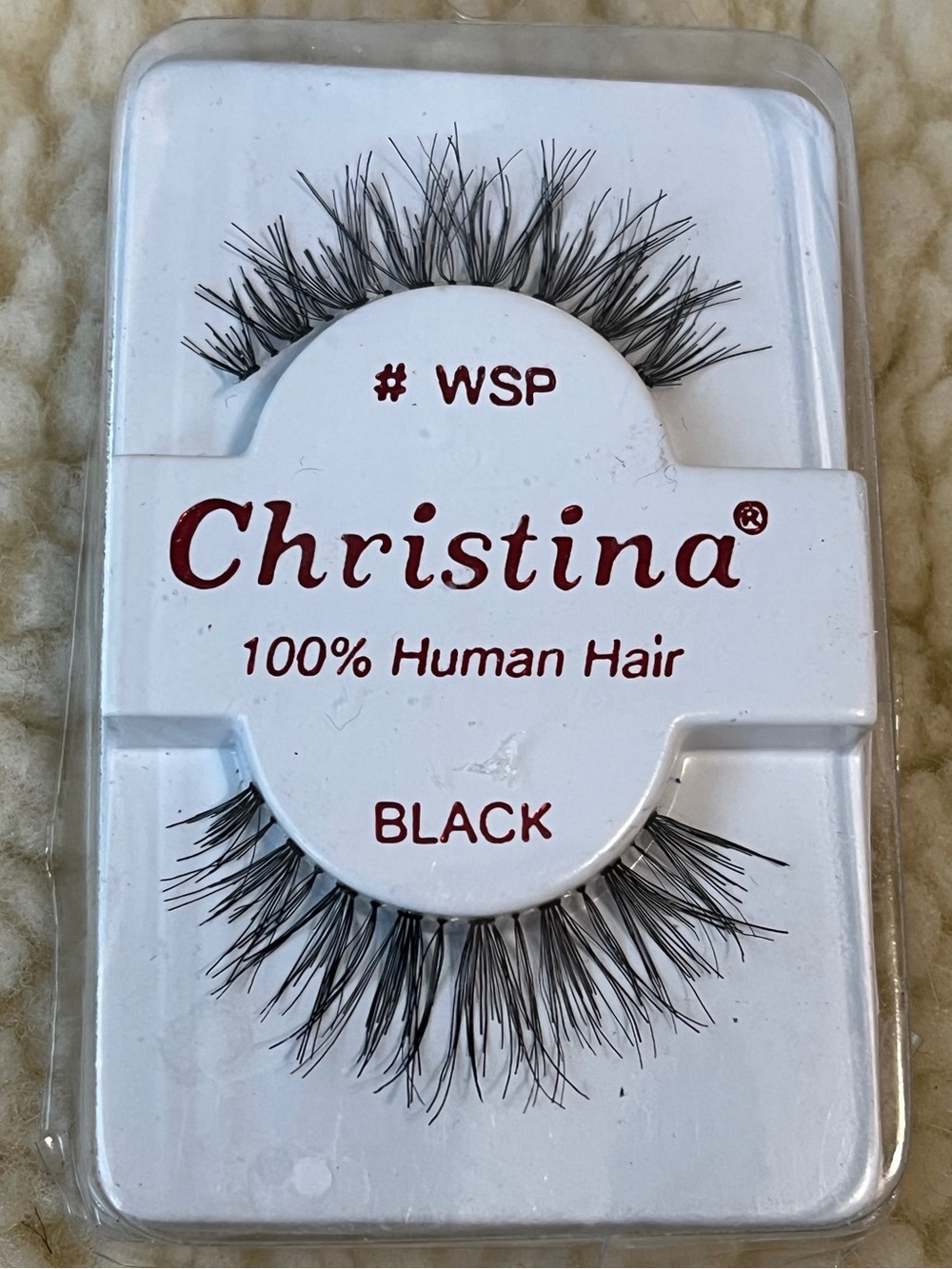 Christina WSP 100% Human Hair False Eyelashes Black Full Wispy Lashes